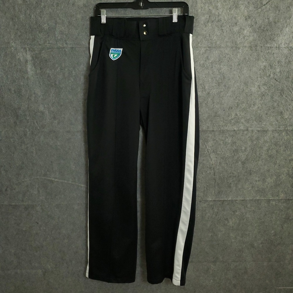 SMITTY Mens Dress Umpire Plate Pants Black Pockets Pleated Trousers 34x30 Solid